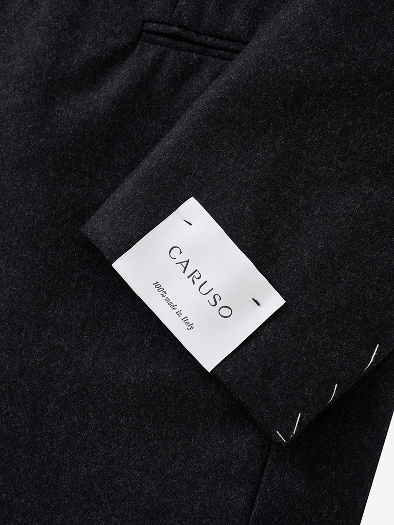 Norma Peak Lapel Dark Grey Flannel Suit