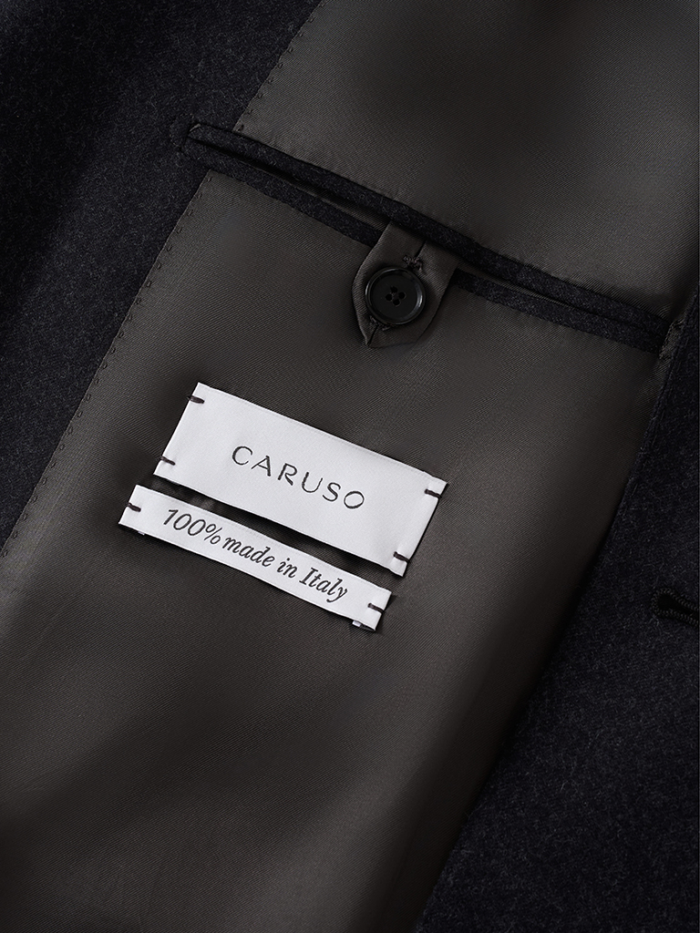 Norma Peak Lapel Dark Grey Flannel Suit