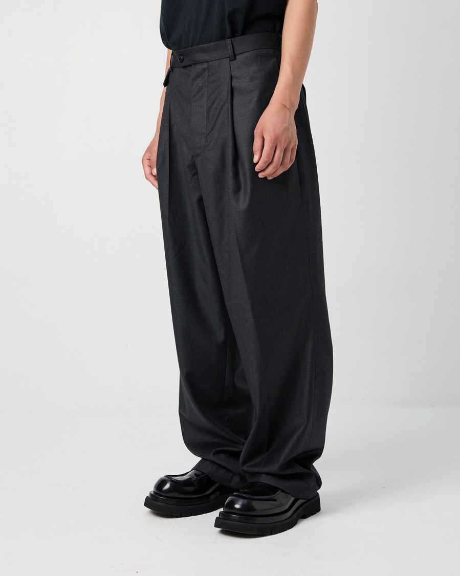 Long Wide Pants In Dark Grey