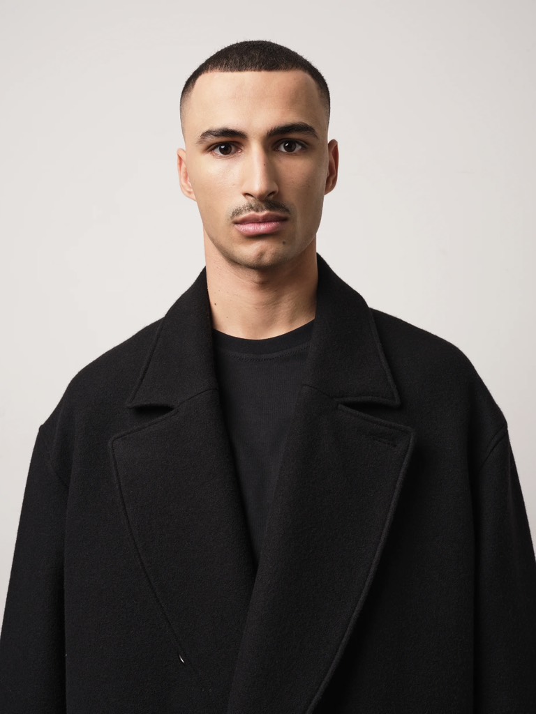 Áo khoác Double Breasted Overcoat In Black