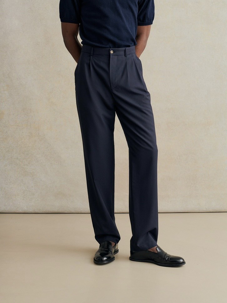 TWO PLEAT TROUSERS PA18 IN COLD WOOL