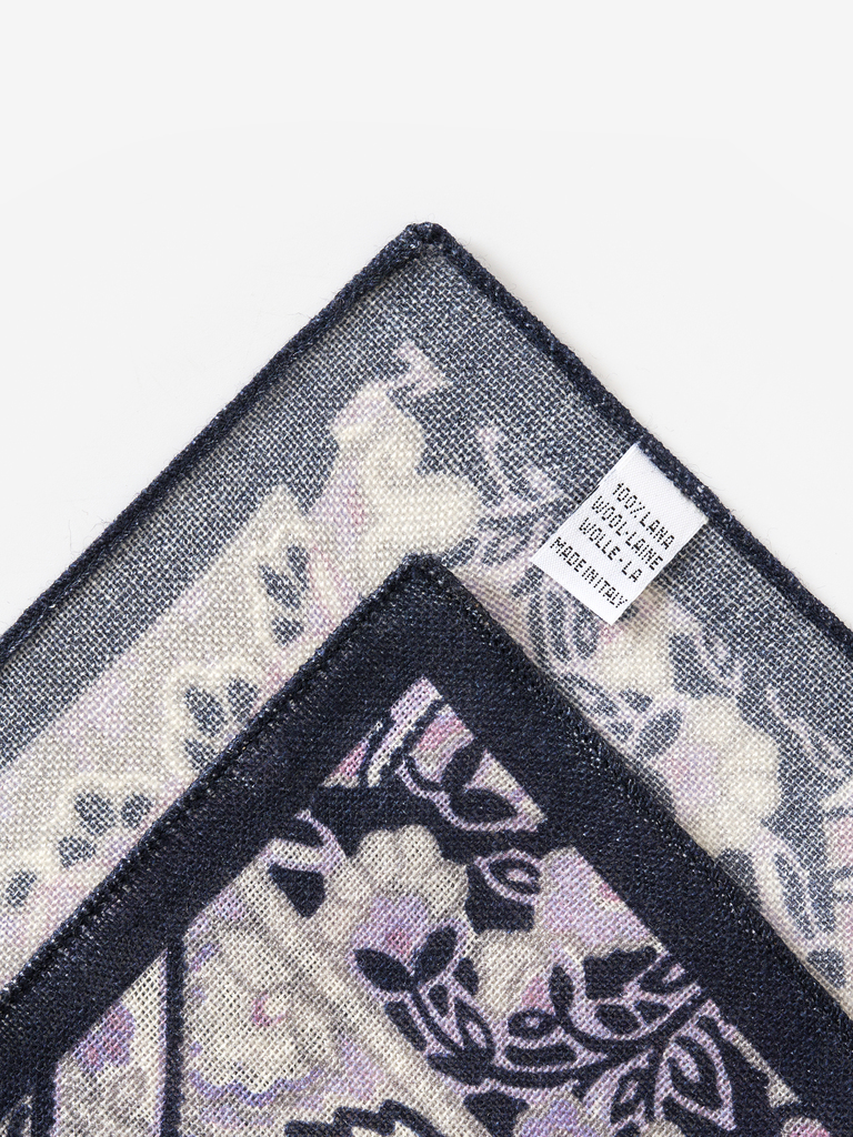 Kashmir Motif Wool Pocket Square