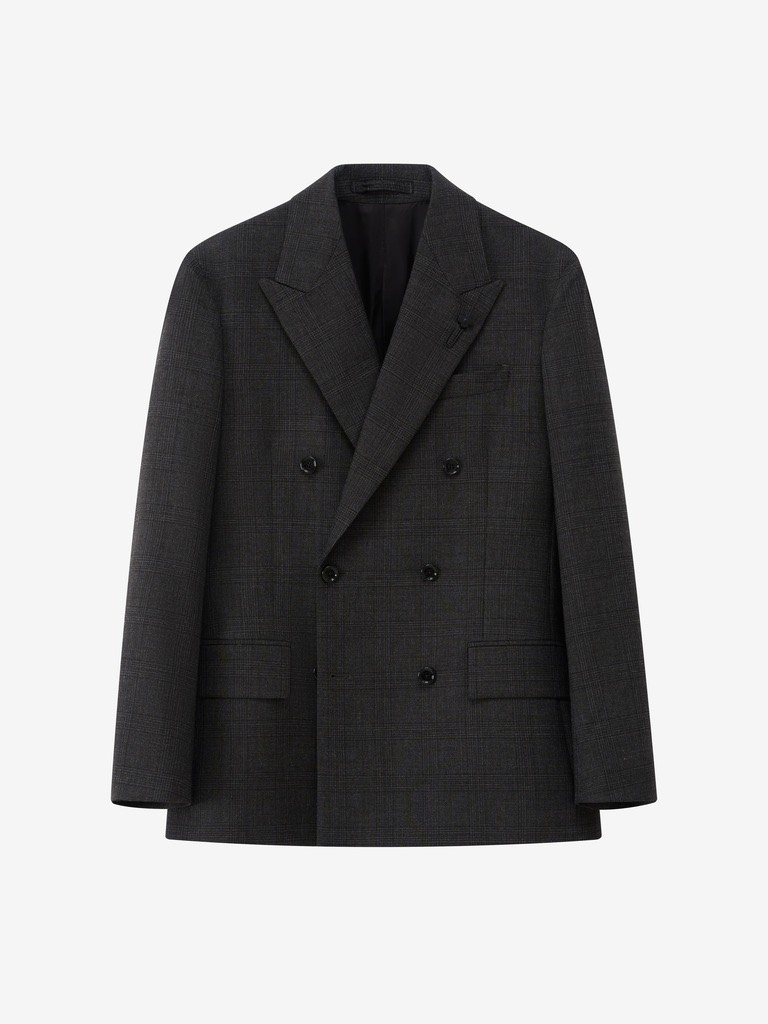 Origini Dark Grey Prince of Wales Double-Breasted Suit