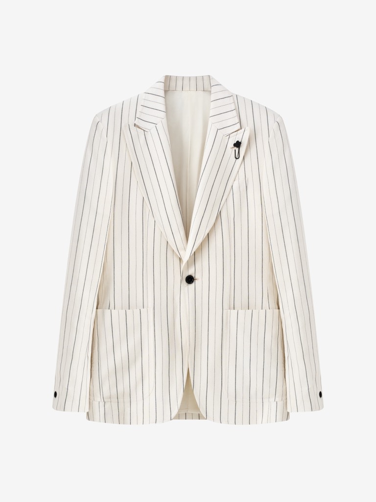 Attitude Beige Striped Jacket