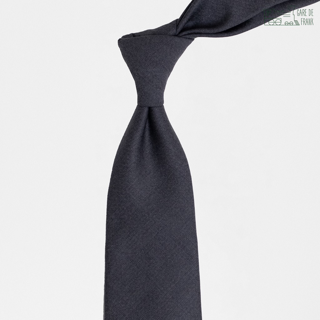Wool Tie in Grey Micro-check