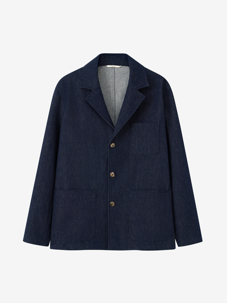 Indigo French Cotton Denim Traveler Jacket
