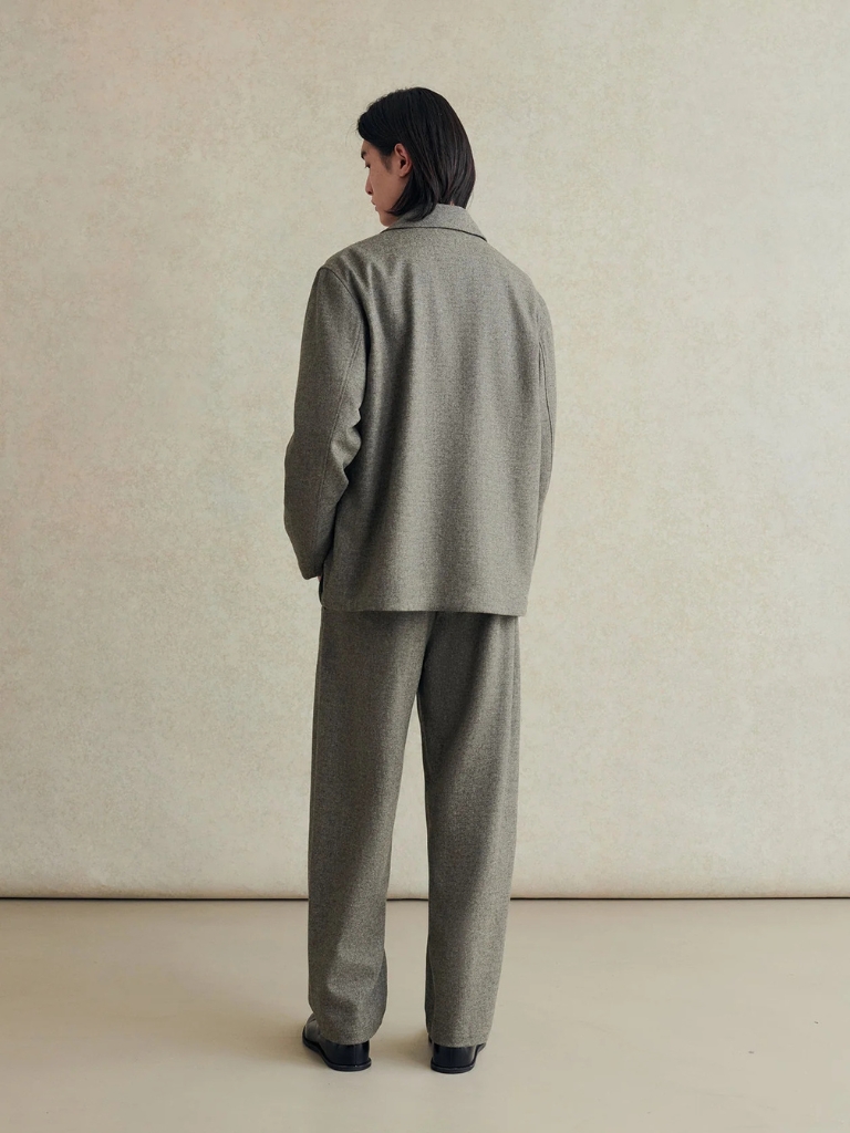 Fontainebleau Grey Merino Lambswool Traveler Jacket