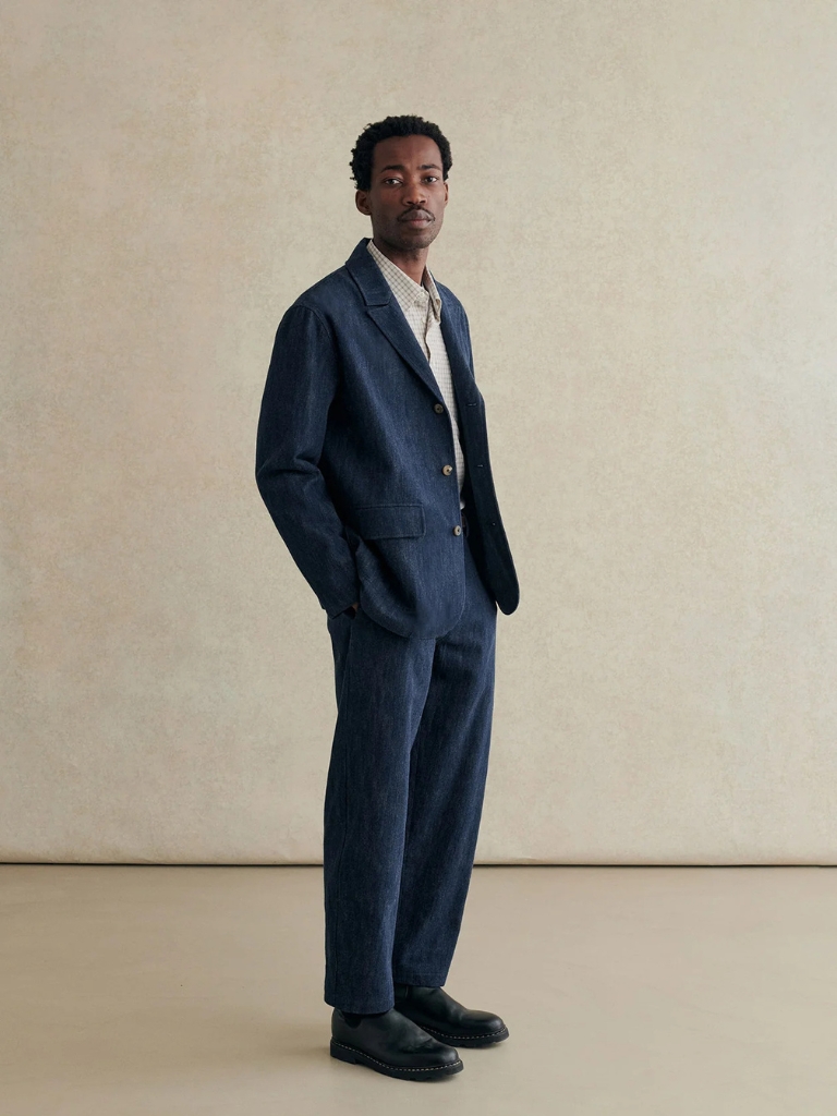 Denim Blue Cotton & Wool Métier Jacket