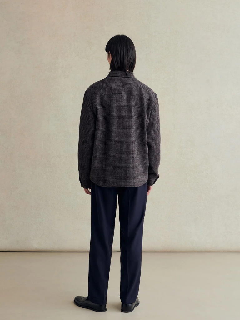Grey & Brown POW Holm Tweed Overshirt