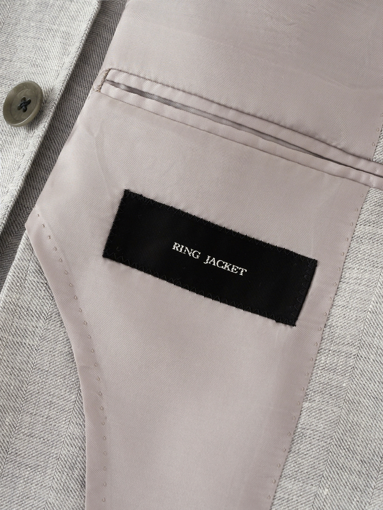 Fog Grey Herringbone Wool/Linen Sport Jacket  09C