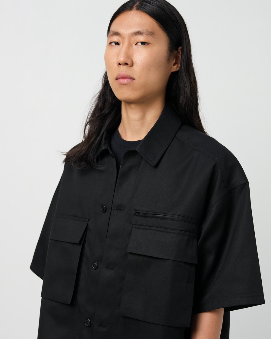 Officer Shirt Short Sleeves In Black