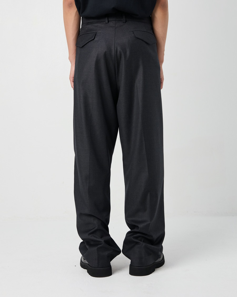 Long Wide Pants In Dark Grey