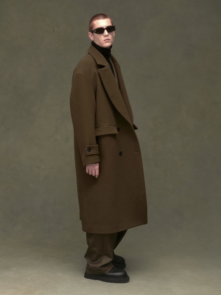 Áo khoác Double Breasted Overcoat In Brown