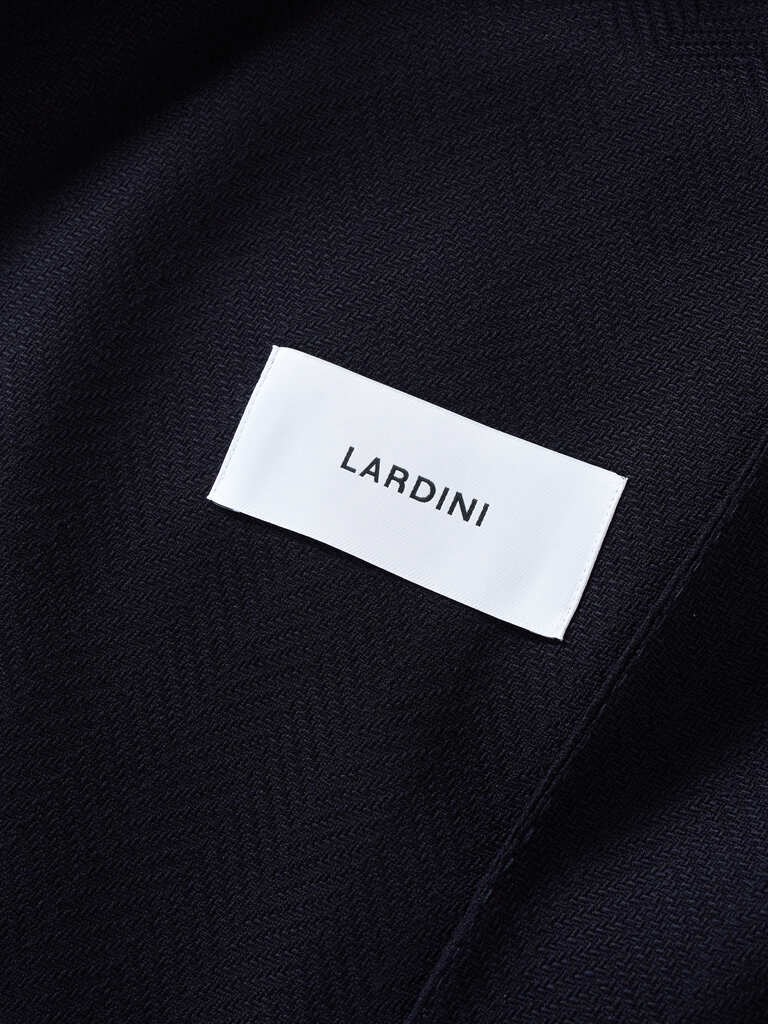 Navy Wide Herringbone Double-Breasted Blazer
