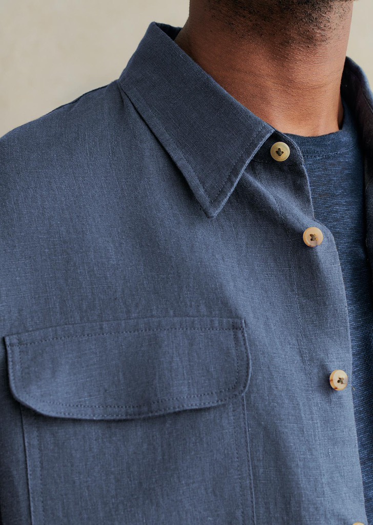 TWO POCKET OVERSHIRT CH32 IN BELGIAN LINEN