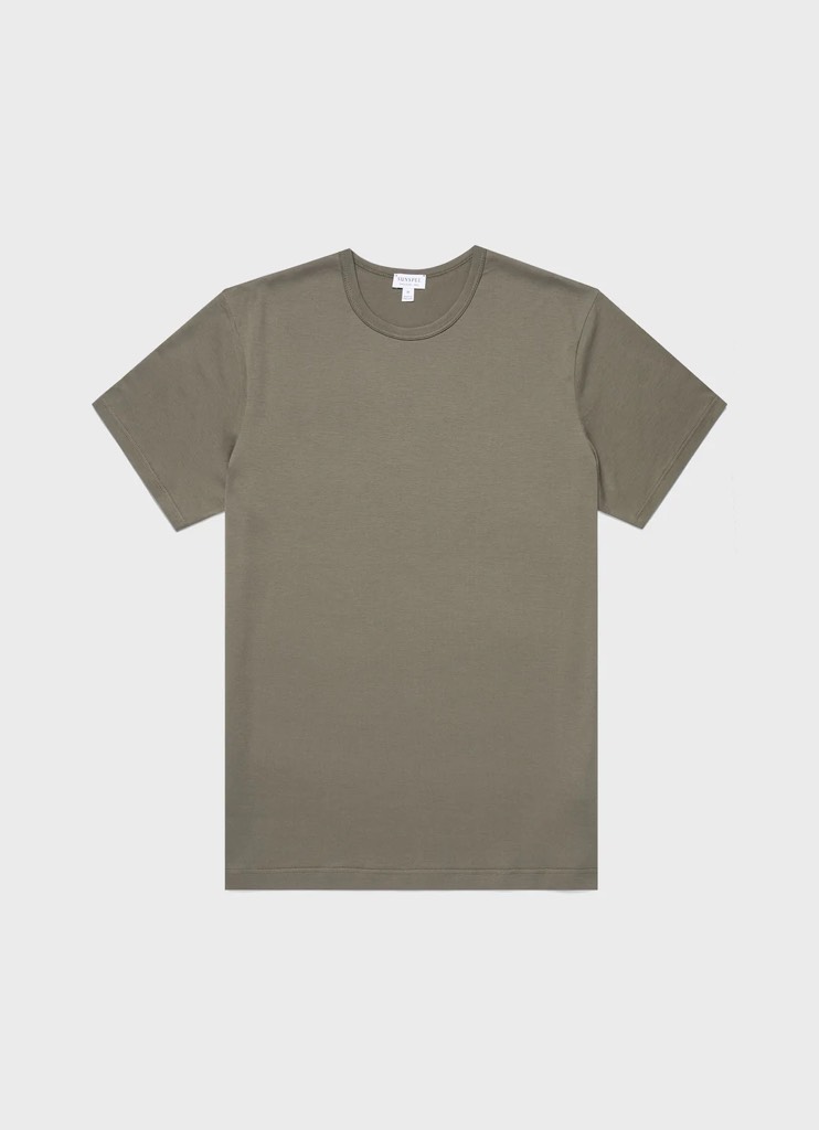 SS Crew Neck T Shirt in Khaki