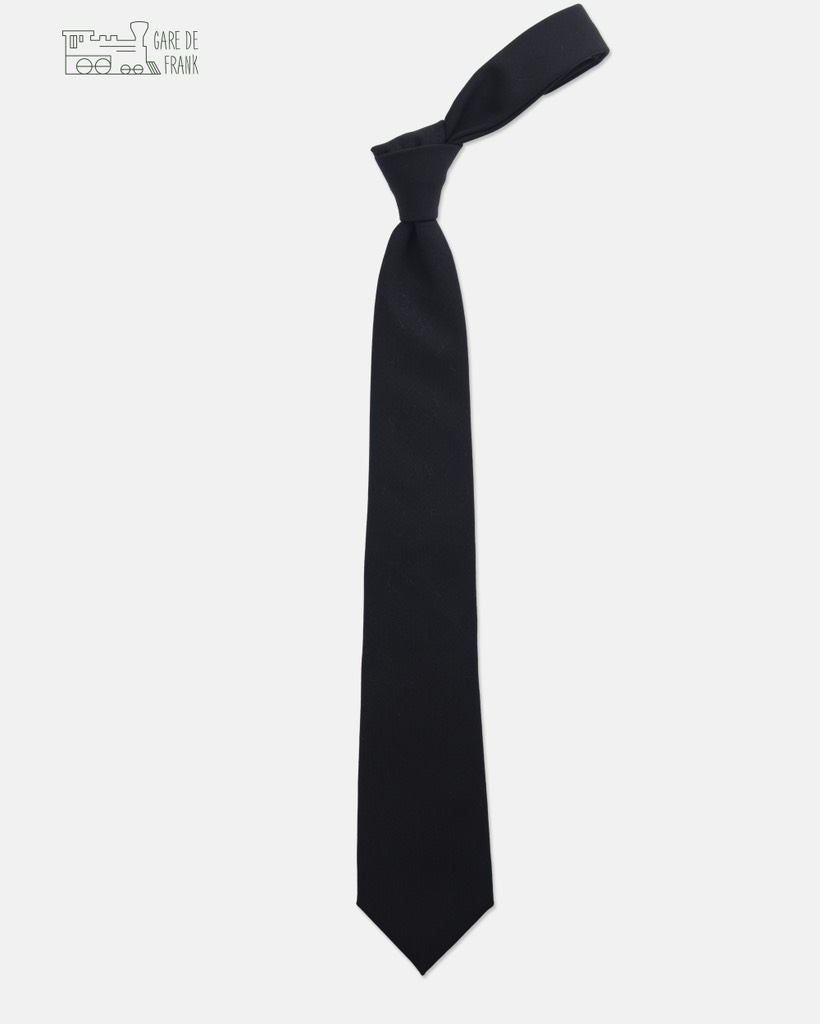 Solid Black Wool Tie