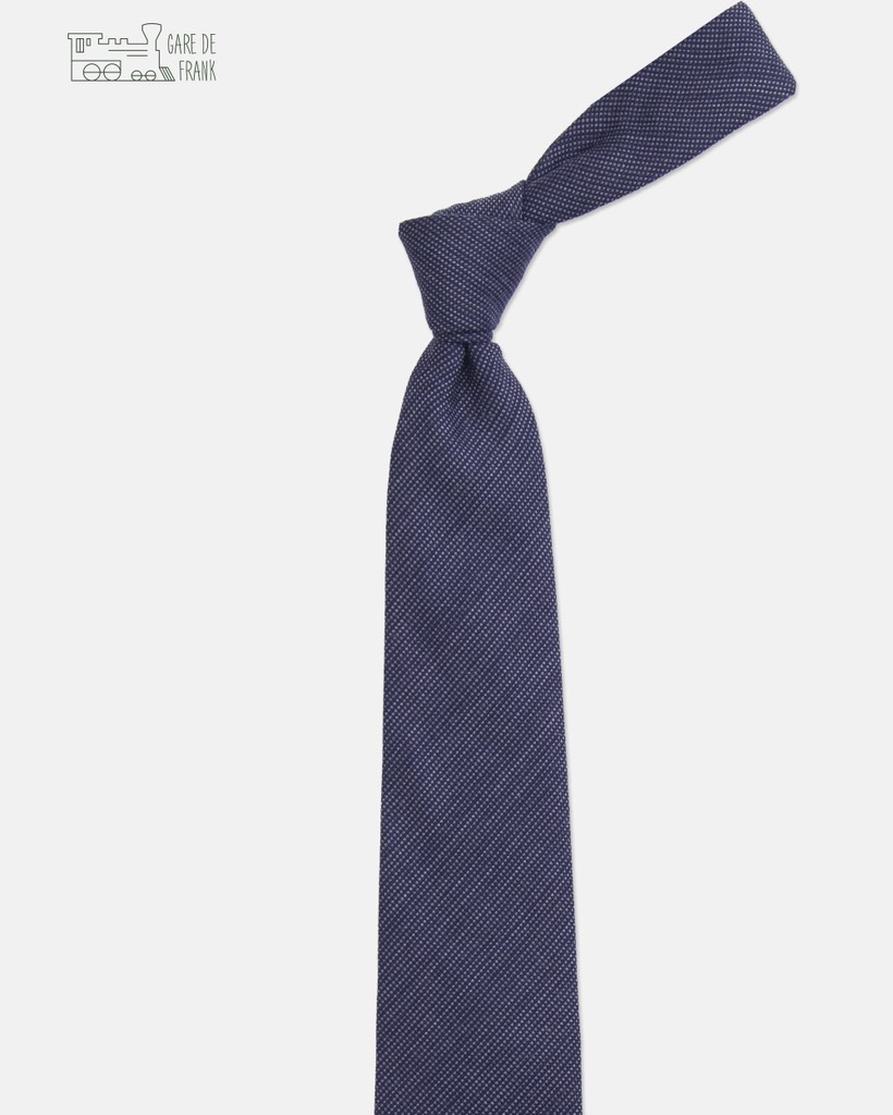 Grey/Navy Micro Grid Wool Tie