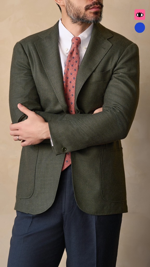 Wool Tie in Salmon Mystix Flower