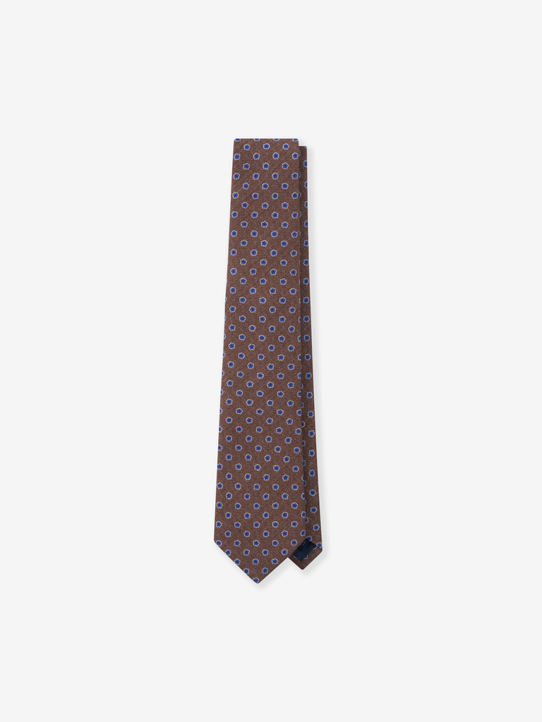 Russet Brown Anemone Wool Tie