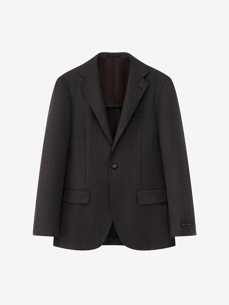 Simone Walnut Glencheck Suit in Loro Piana Australis Soft Touch 28B