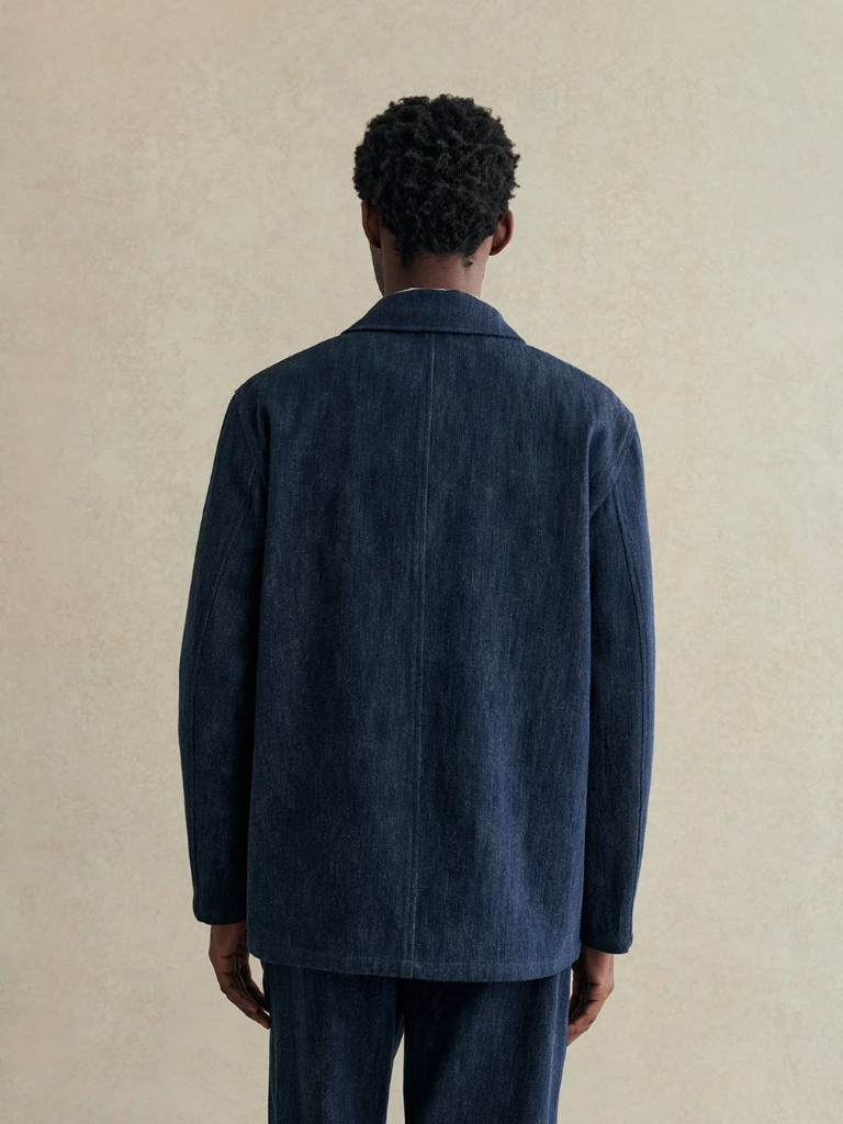 Denim Blue Cotton & Wool Métier Jacket