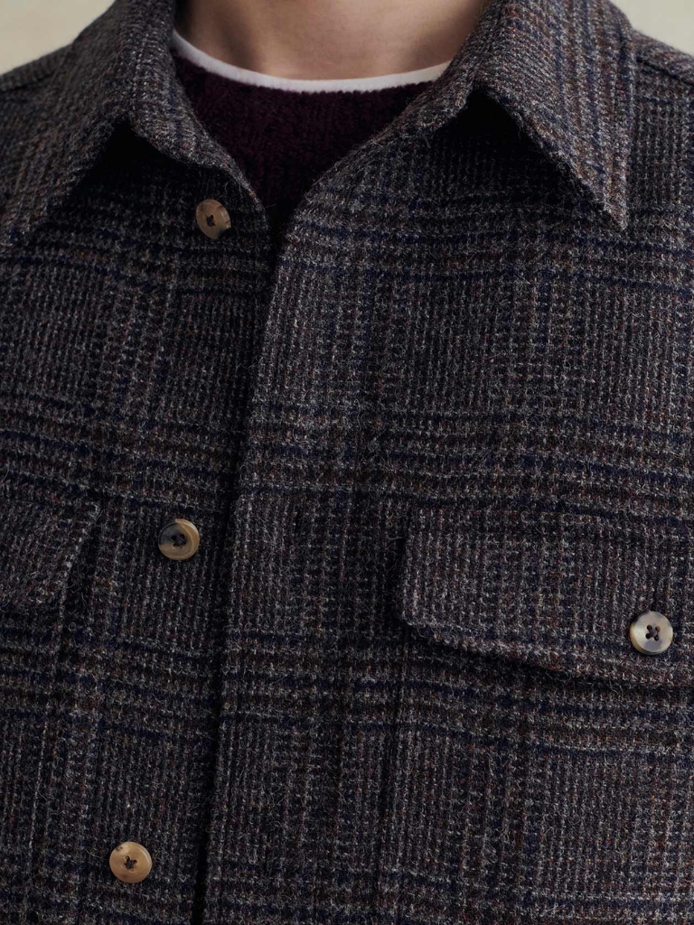 Grey & Brown POW Holm Tweed Overshirt