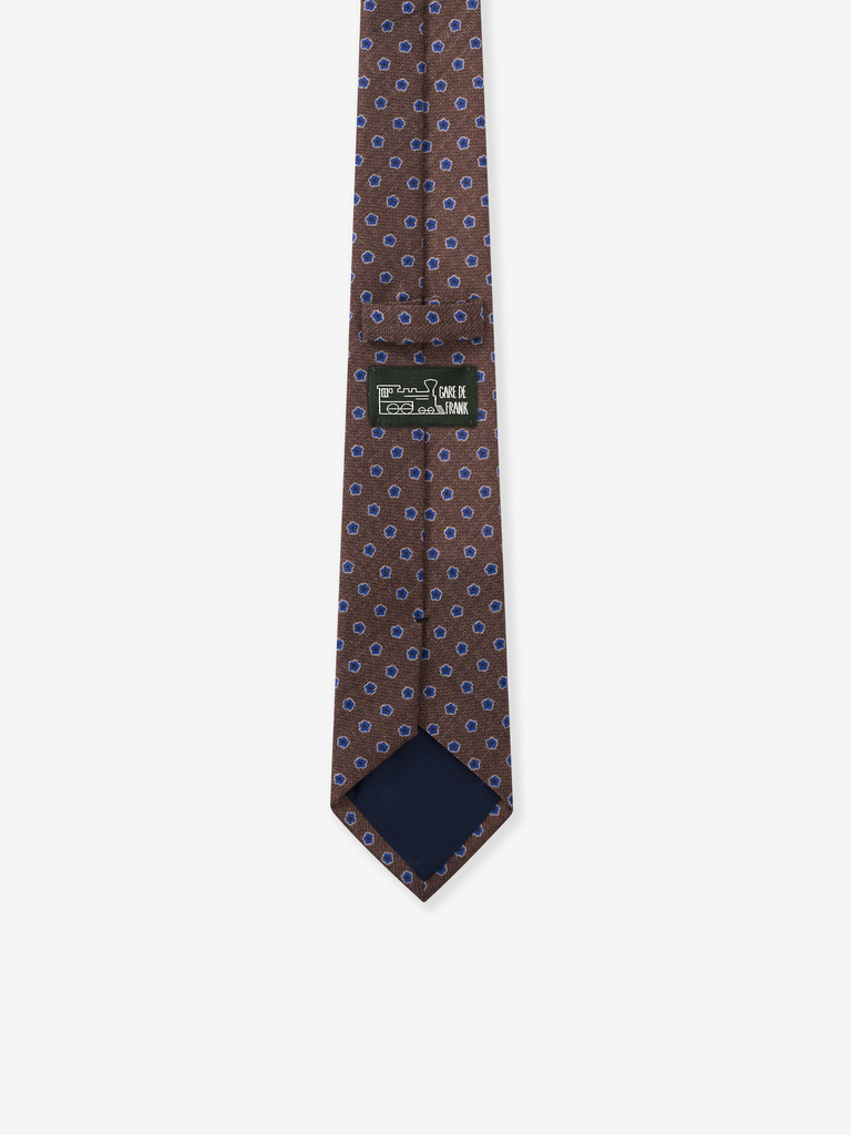 Russet Brown Anemone Wool Tie