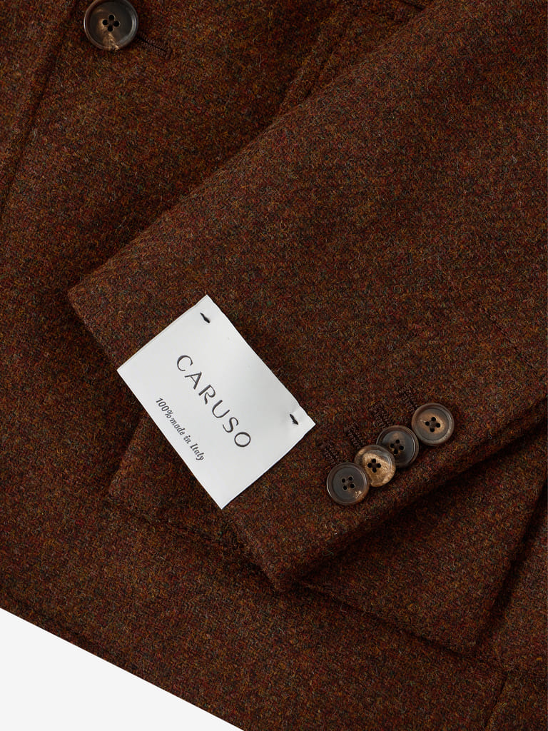 Sahariana Brown Shetland Tweed Safari Jacket