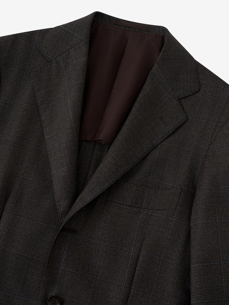 Simone Walnut Glencheck Suit in Loro Piana Australis Soft Touch 28B