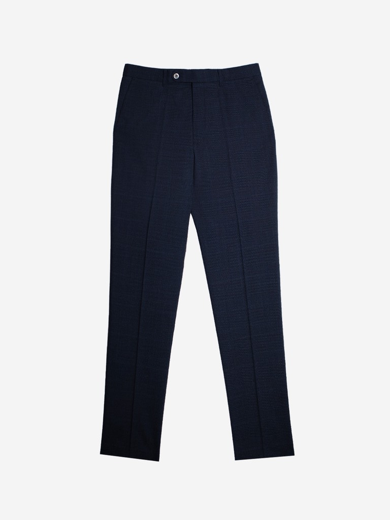 01 Caine Trousers in Navy/Black Glencheck