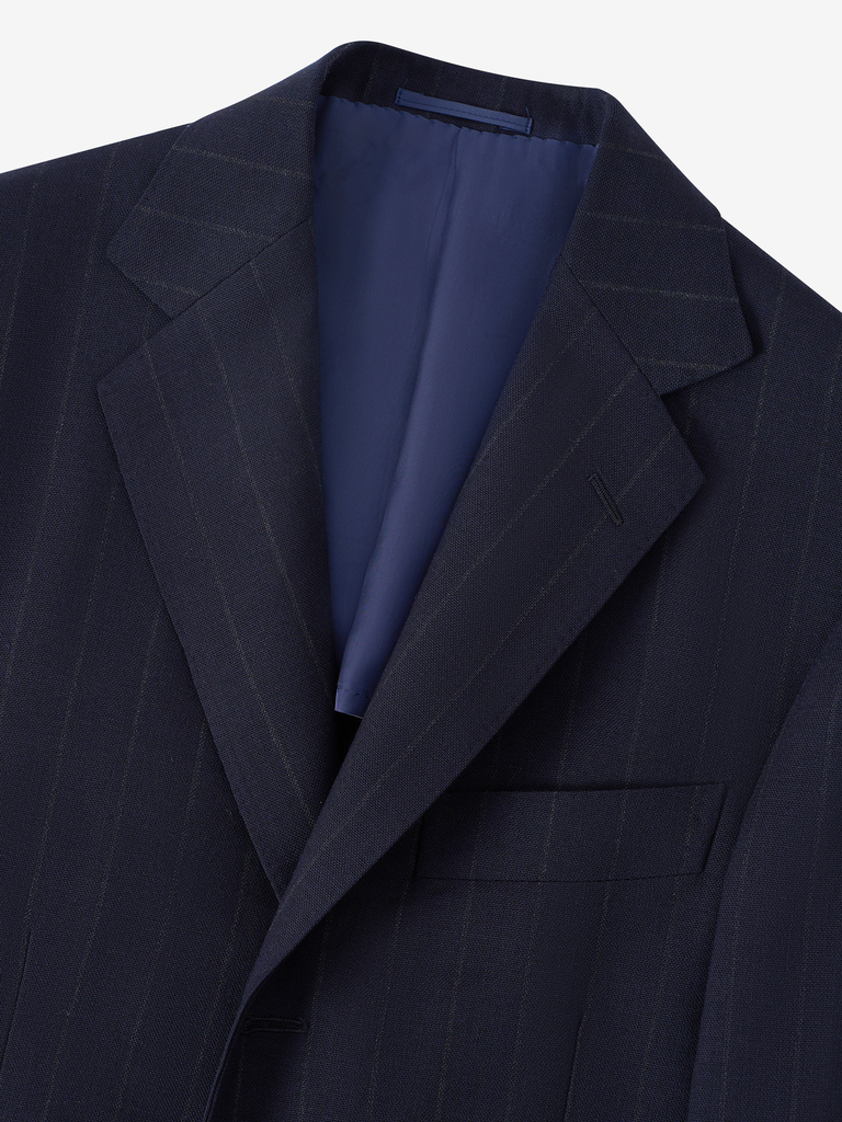 Navy wide chalk stripe fresco  13X
