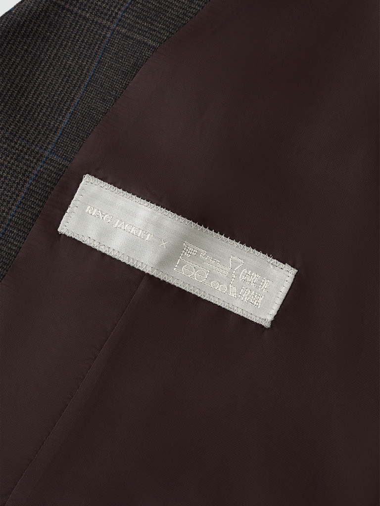 Simone Walnut Glencheck Vest in Loro Piana Australis Soft Touch 04B