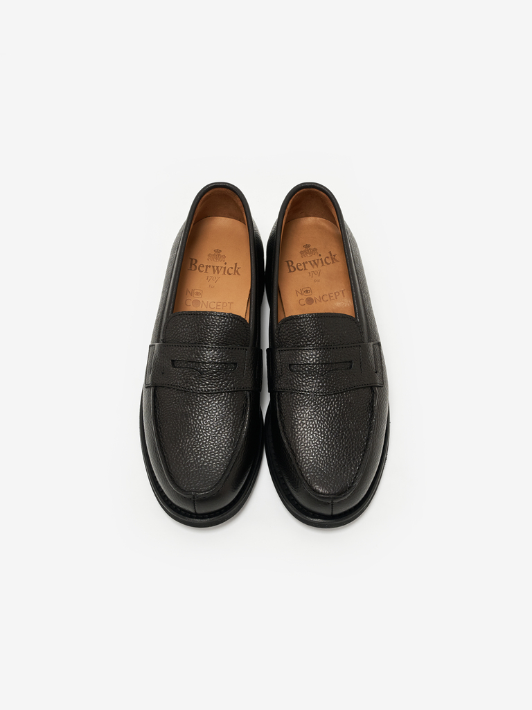 H217 Black Cavier Leather French Weejun