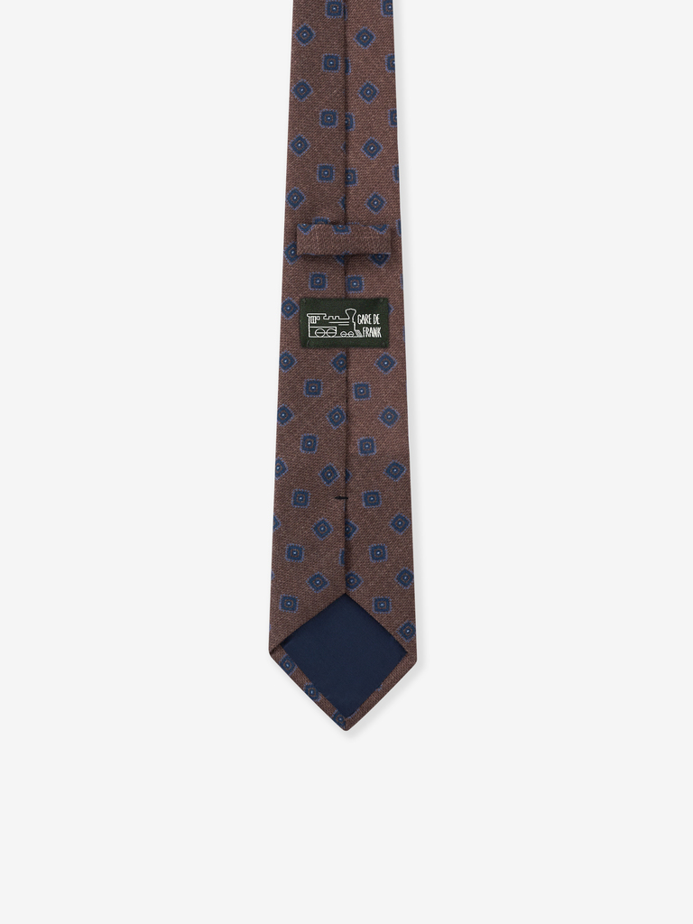 Chestnut Brown Jumbled Tile Wool Tie