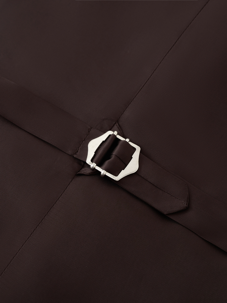 Simone Walnut Glencheck Vest in Loro Piana Australis Soft Touch 04B