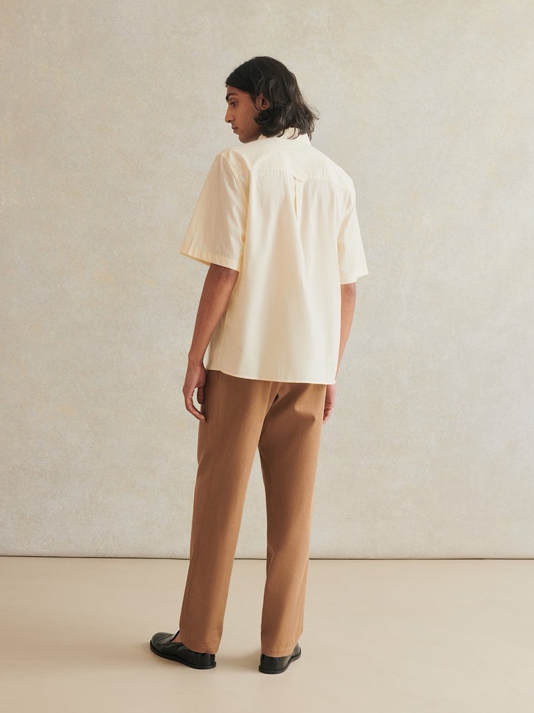 Short Sleeve Painter's Shirt In Cream