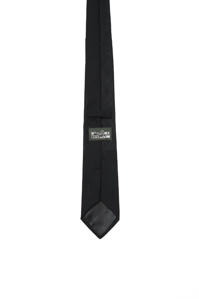 Plain Weave Black Wool Tie