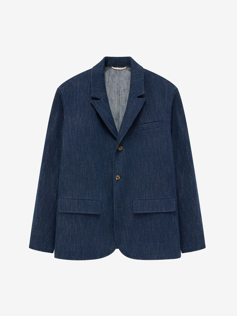 Denim Blue Cotton & Wool Métier Jacket