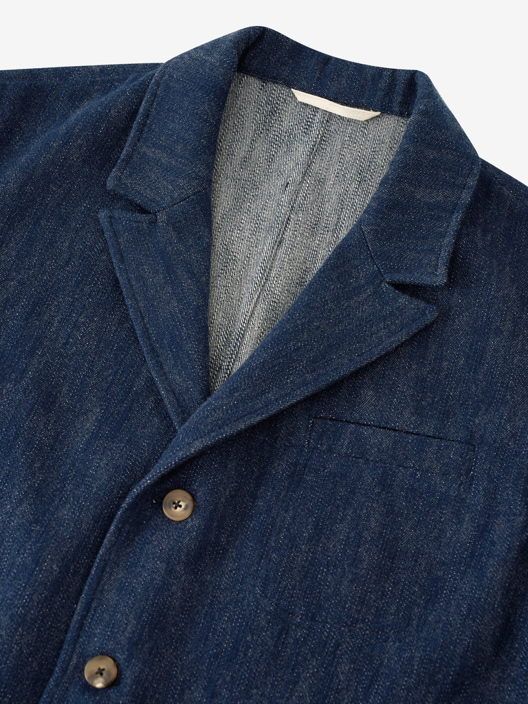 Denim Blue Cotton & Wool Métier Jacket