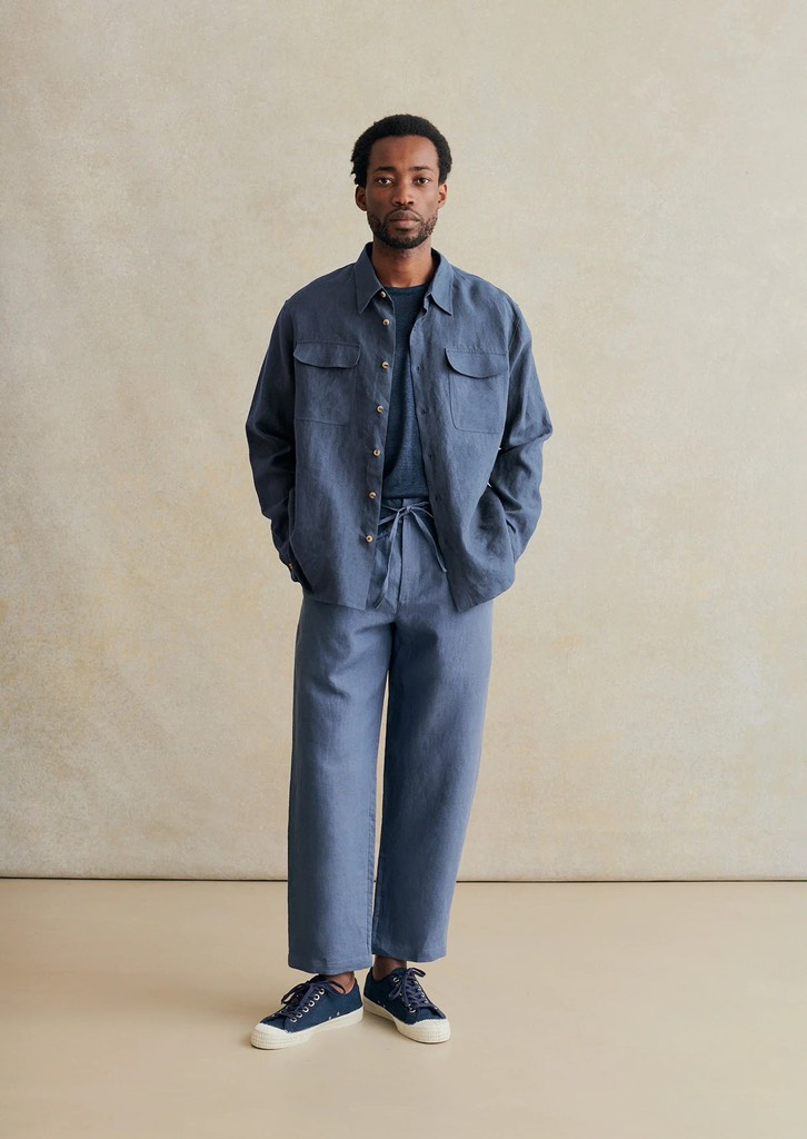 TWO POCKET OVERSHIRT CH32 IN BELGIAN LINEN