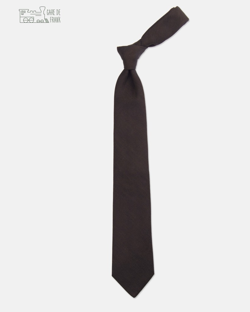 Dusty Dark Brown Wool Tie