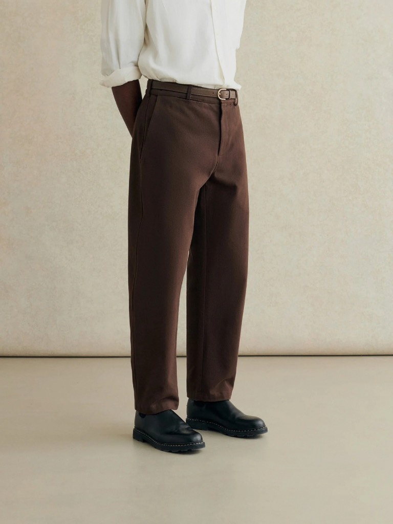 Bark Brown Heavy Cotton Drill Balloon Trousers