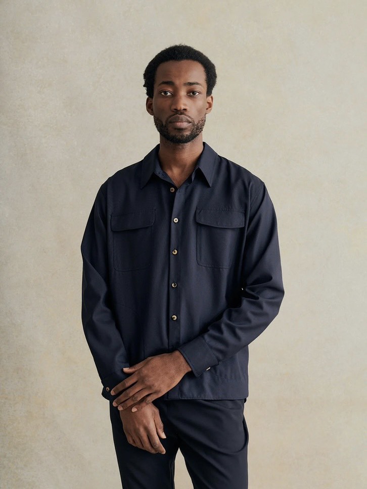 TWO POCKET OVERSHIRT CH32 IN COLD WOOL