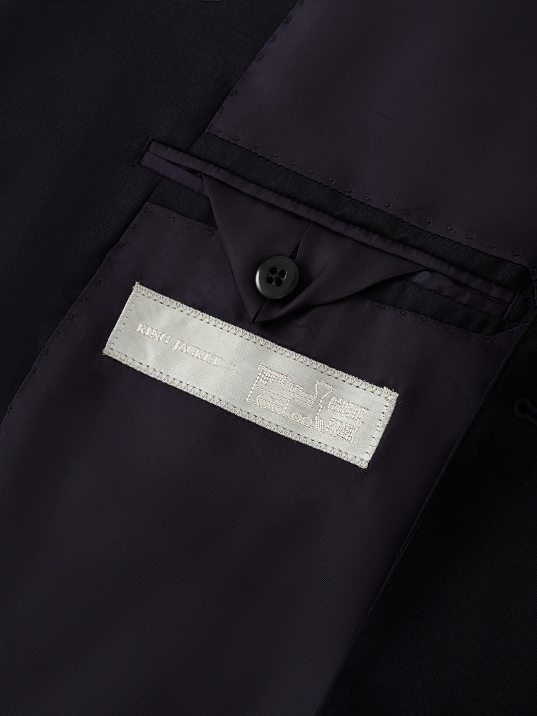 Simone Dark Navy Solid Suit in Loro Piana 'Australis' 27X