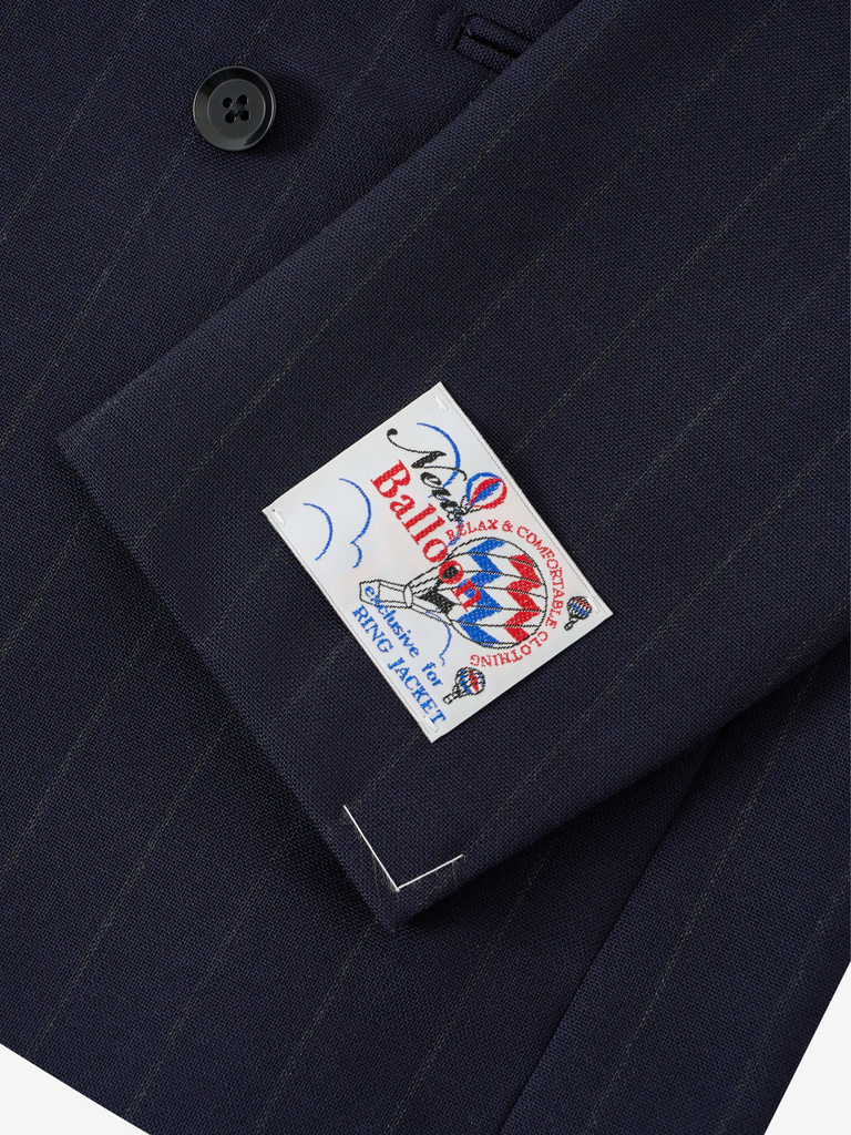 Navy wide chalk stripe fresco  13X
