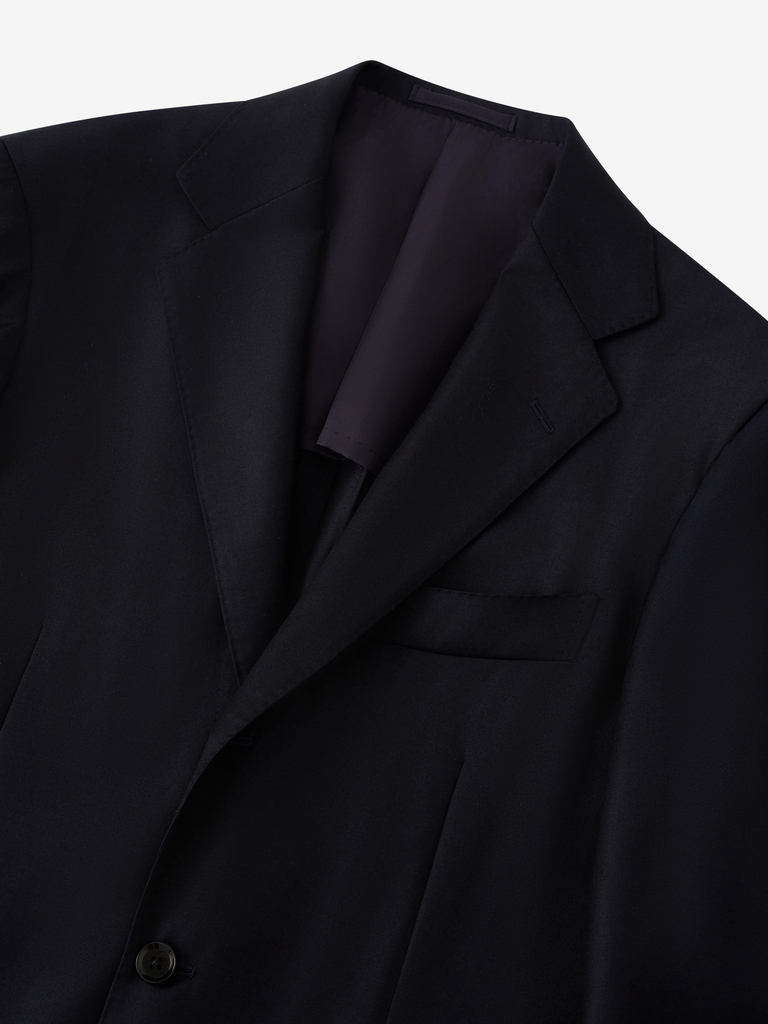 Simone Dark Navy Solid Suit in Loro Piana 'Australis' 27X