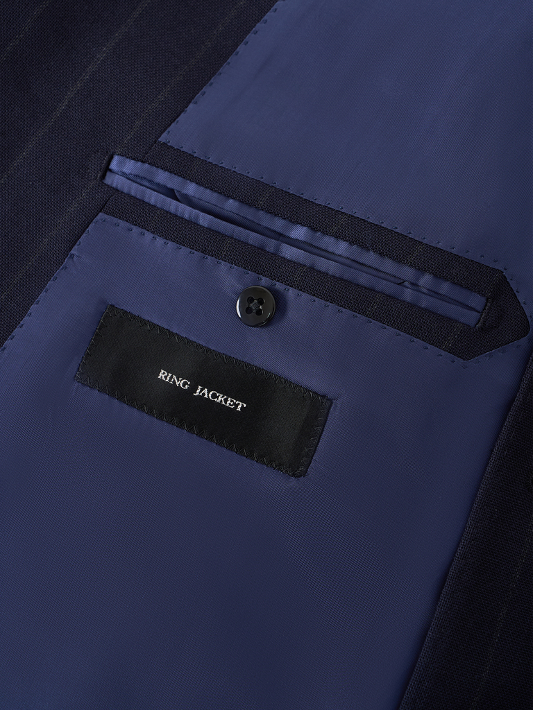 Navy wide chalk stripe fresco  13X