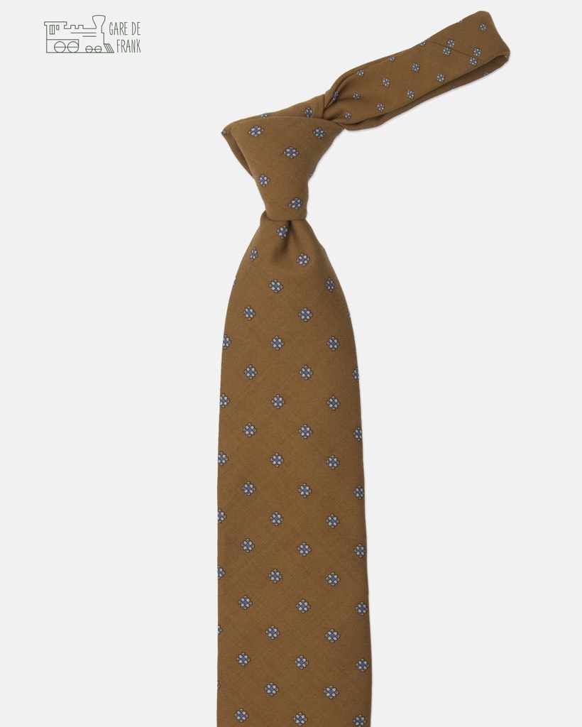 3-Fold Cotton Tie In Toffee Brown Floral