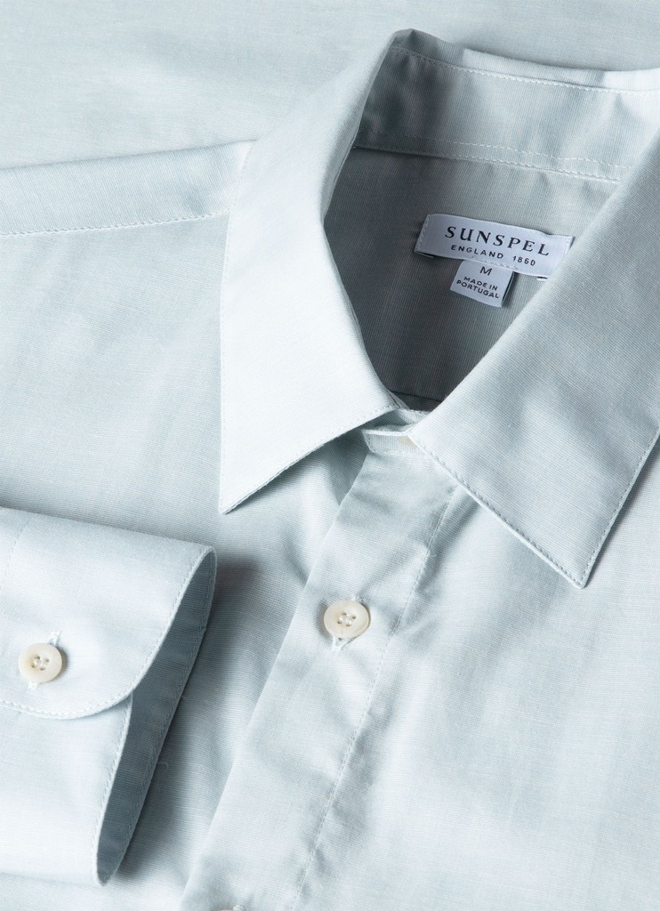Cotton Cashmere Shirt in Light Blue